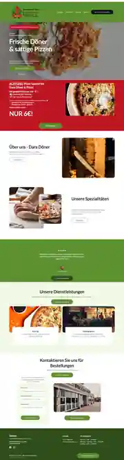 DARA Döner & Pizza in der Desktop-Ansicht